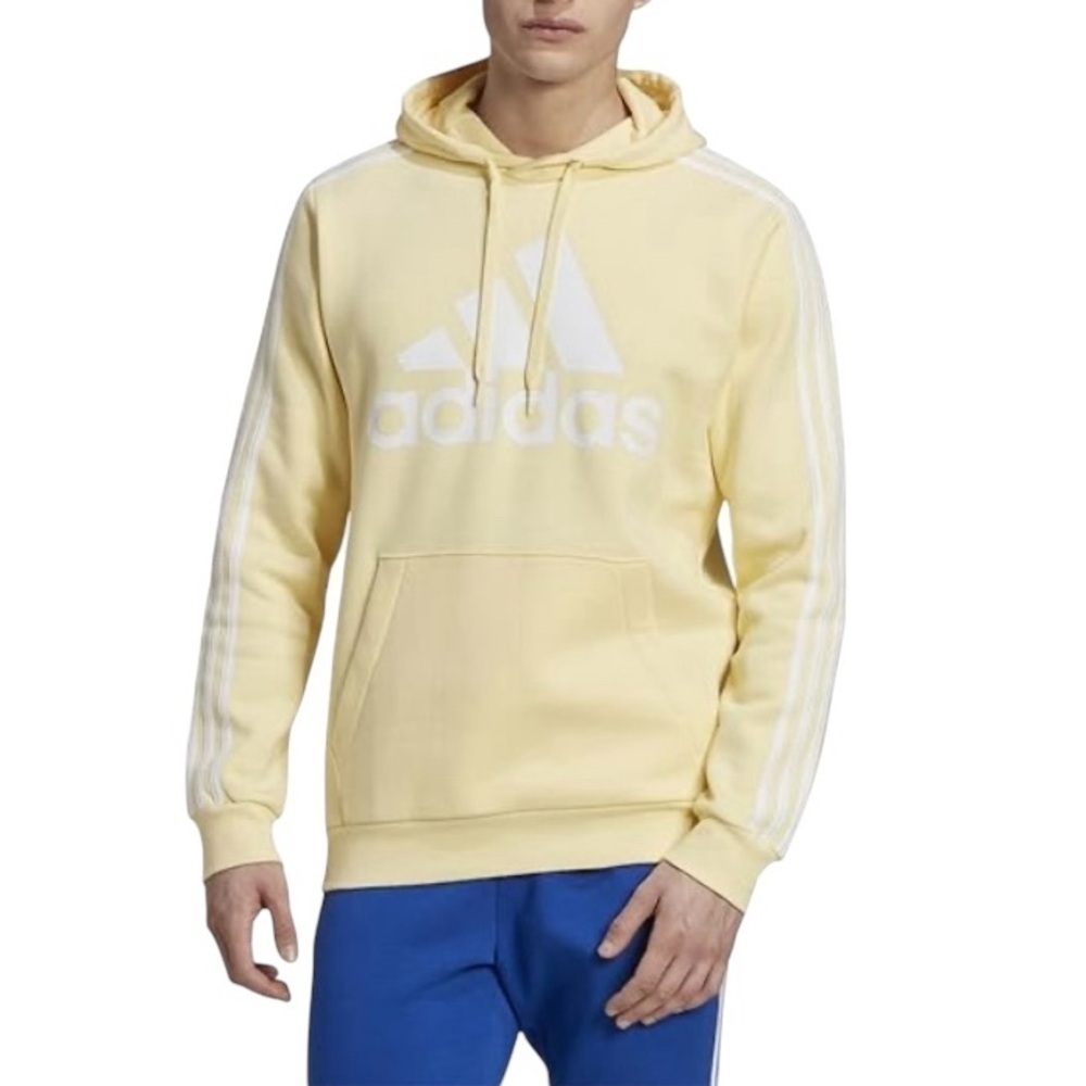 Adidas Yellow and White Pull Over Fleece Hoodie  Nwot Size M Medium